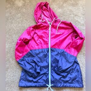Columbia women’s flash forward windbreaker navy&pink sz s